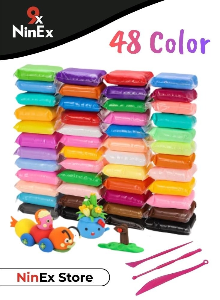 Premium Multicolor Modeling 48 Clay Set for Kids – Soft Non-Toxic Play Dough with Bright Rainbow Colors, Fun Shape Cutters & Sculpting Tools, Creative Art & Craft Toy for Children, Toddlers & Preschool Learning Activities - Image 1